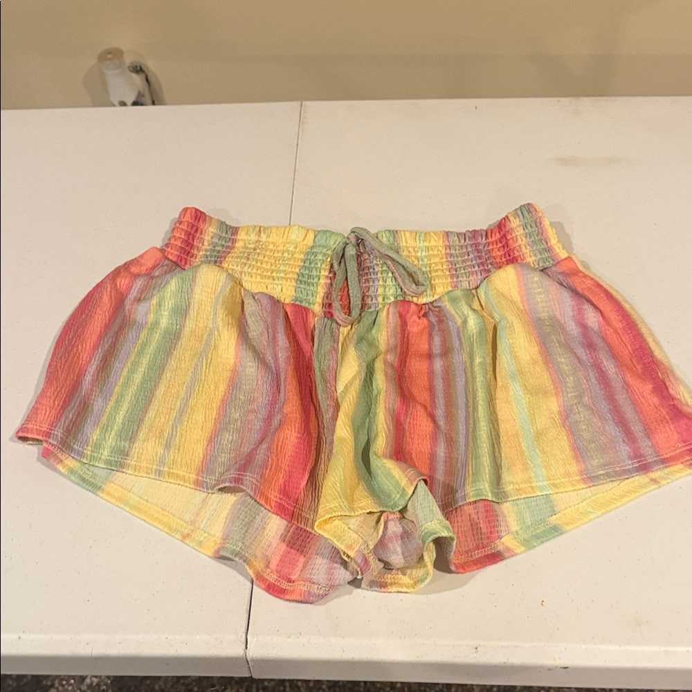 No Boundaries Multicolor Striped High Waist Shorts